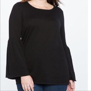 Eloquii Black Flounce Sleeve Sweater, Size 14/16, NWT